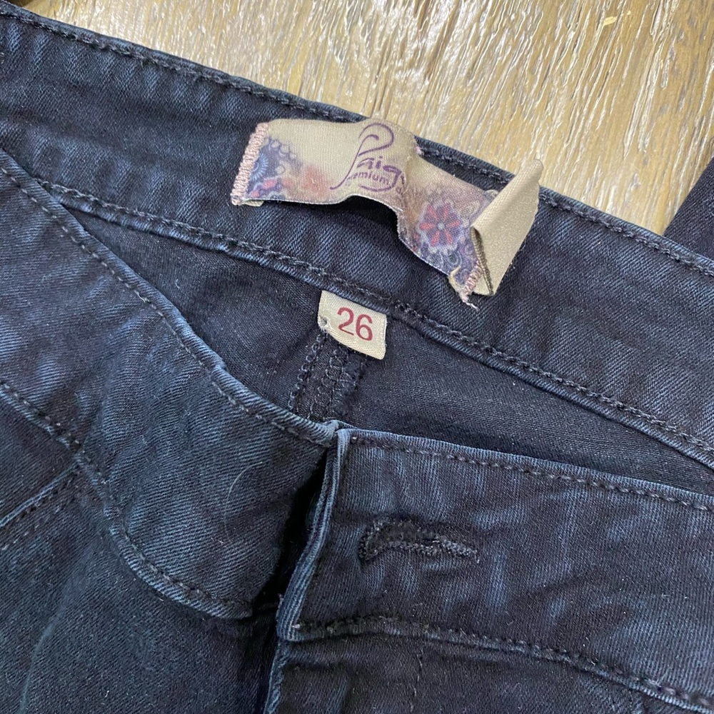 Paige black skinny jeans, sz 26